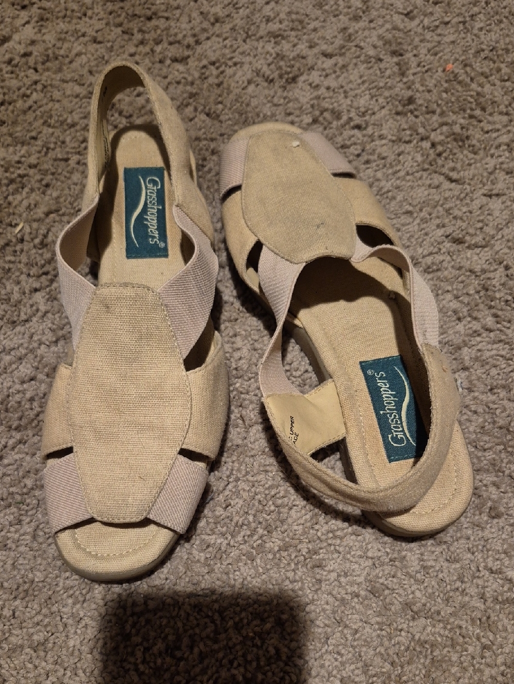 Grasshoppers Tan Canvas Slingback Sandals